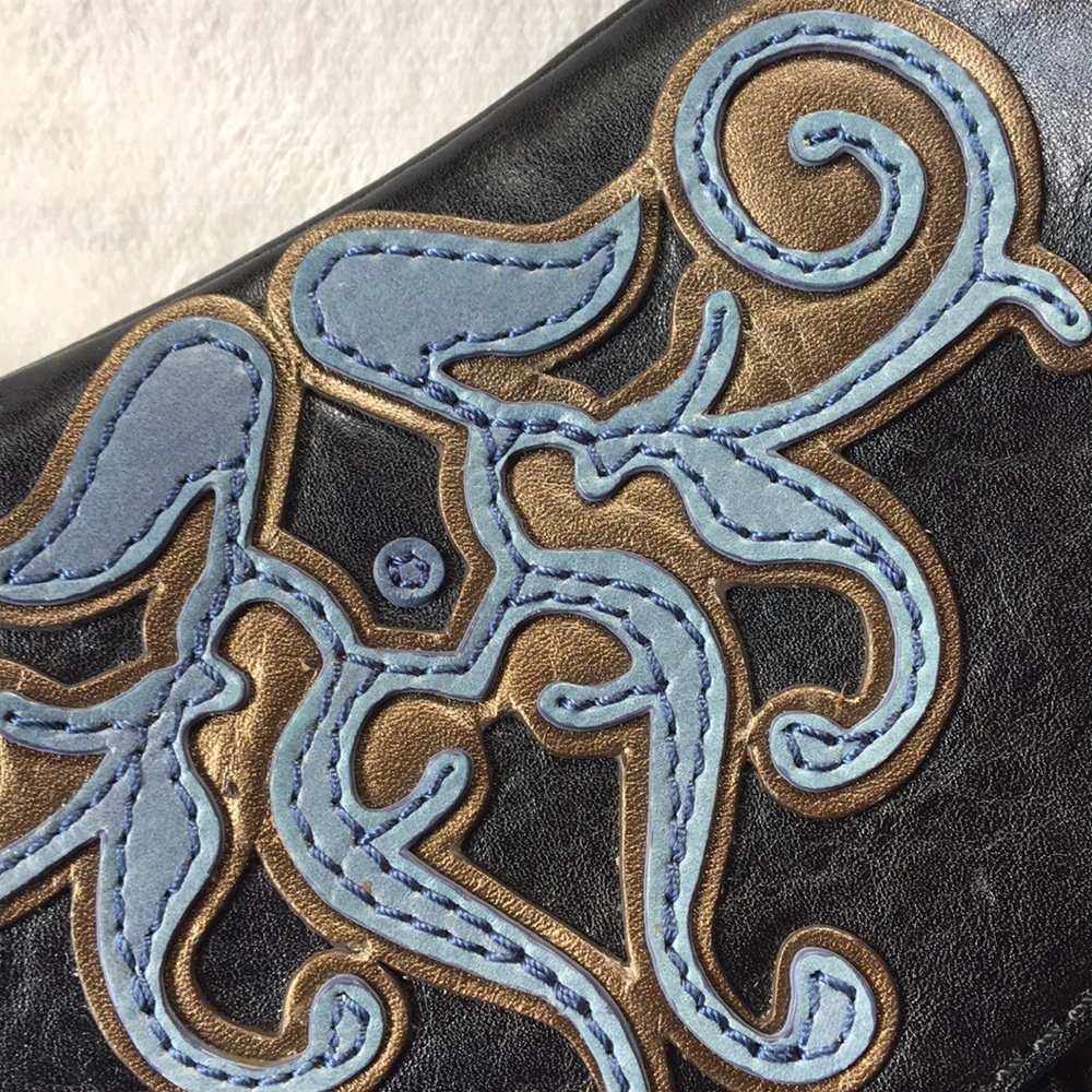 [ Kate Landry Black Leather Western Shoulder Bag ] - Picture 2 of 6